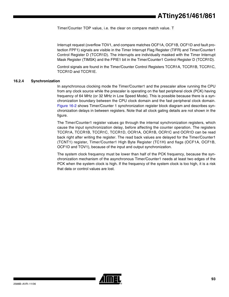 4 synchronization | Rainbow Electronics ATtiny861_V User Manual | Page 93 / 236