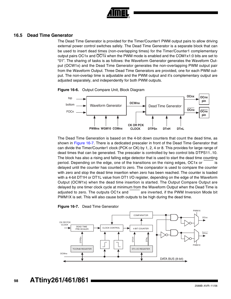 5 dead time generator | Rainbow Electronics ATtiny861_V User Manual | Page 98 / 236