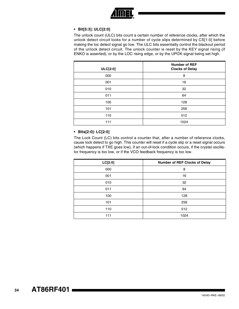 Rainbow Electronics AT86RF401 User Manual | Page 34 / 50