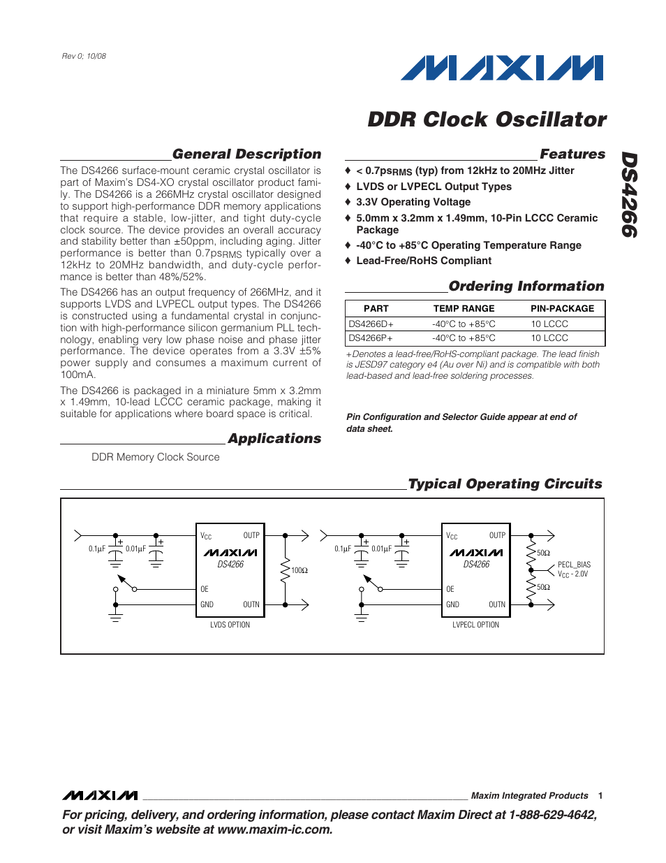 Rainbow Electronics DS4266 User Manual | 6 pages