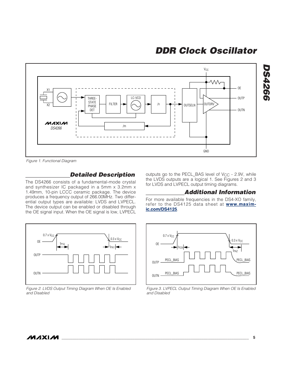 Ds4266 ddr clock oscillator, Detailed description, Additional information | Rainbow Electronics DS4266 User Manual | Page 5 / 6