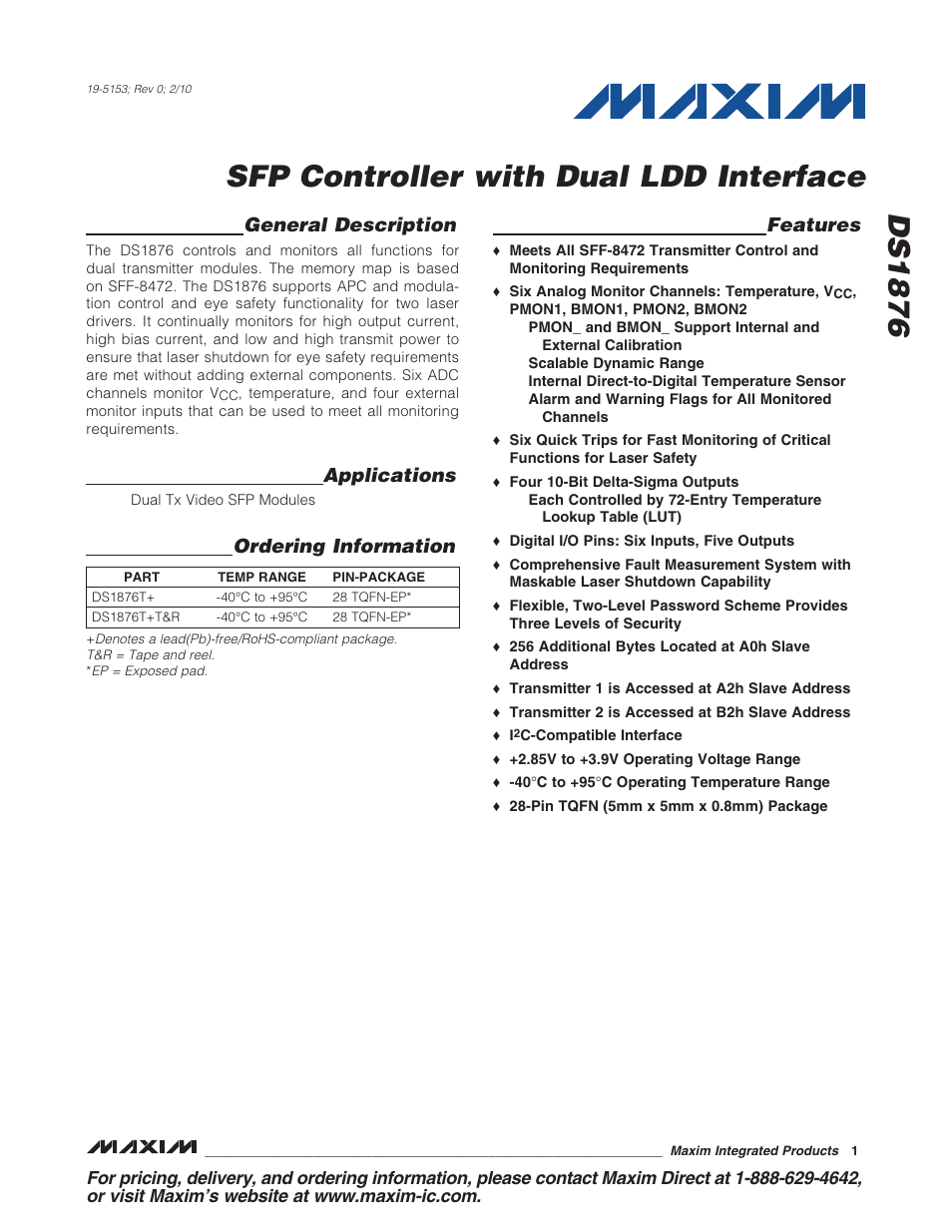 Rainbow Electronics DS1876 User Manual | 69 pages