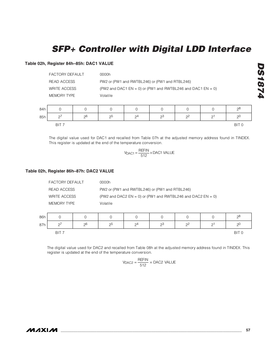 Ds1874 sfp+ controller with digital ldd interface | Rainbow Electronics DS1874 User Manual | Page 57 / 88