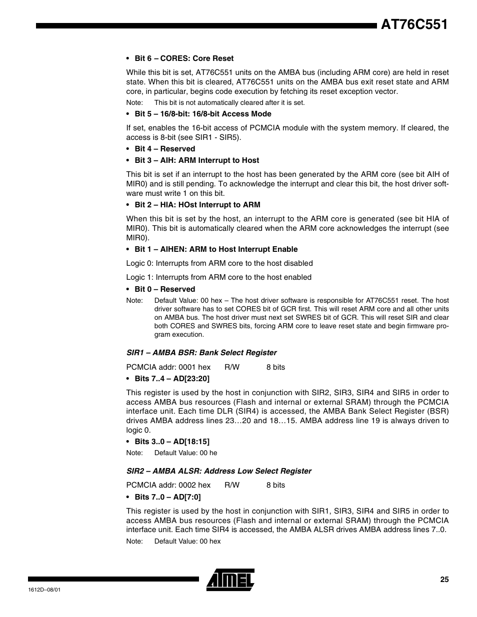 Rainbow Electronics AT76C551 User Manual | Page 25 / 77