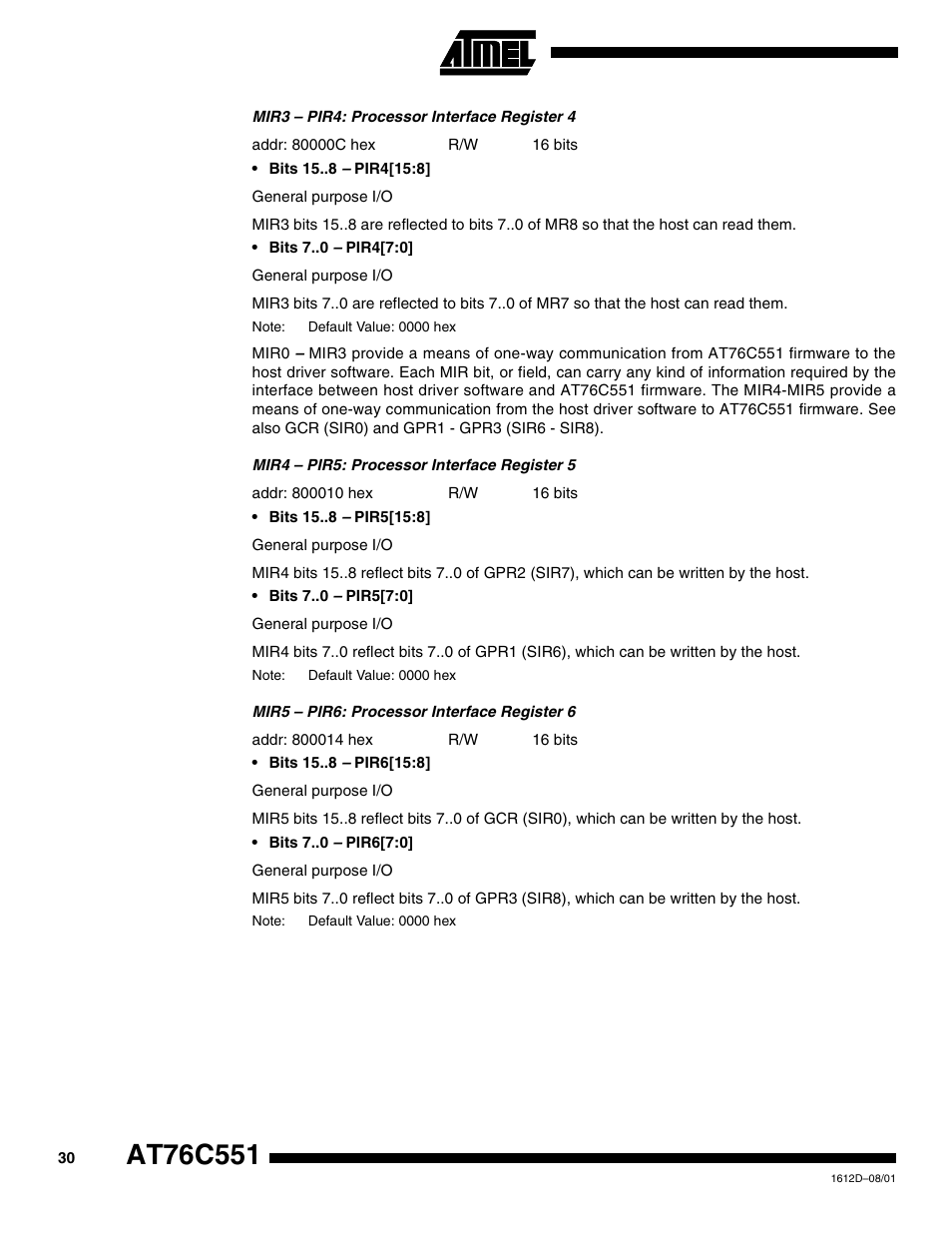 Rainbow Electronics AT76C551 User Manual | Page 30 / 77