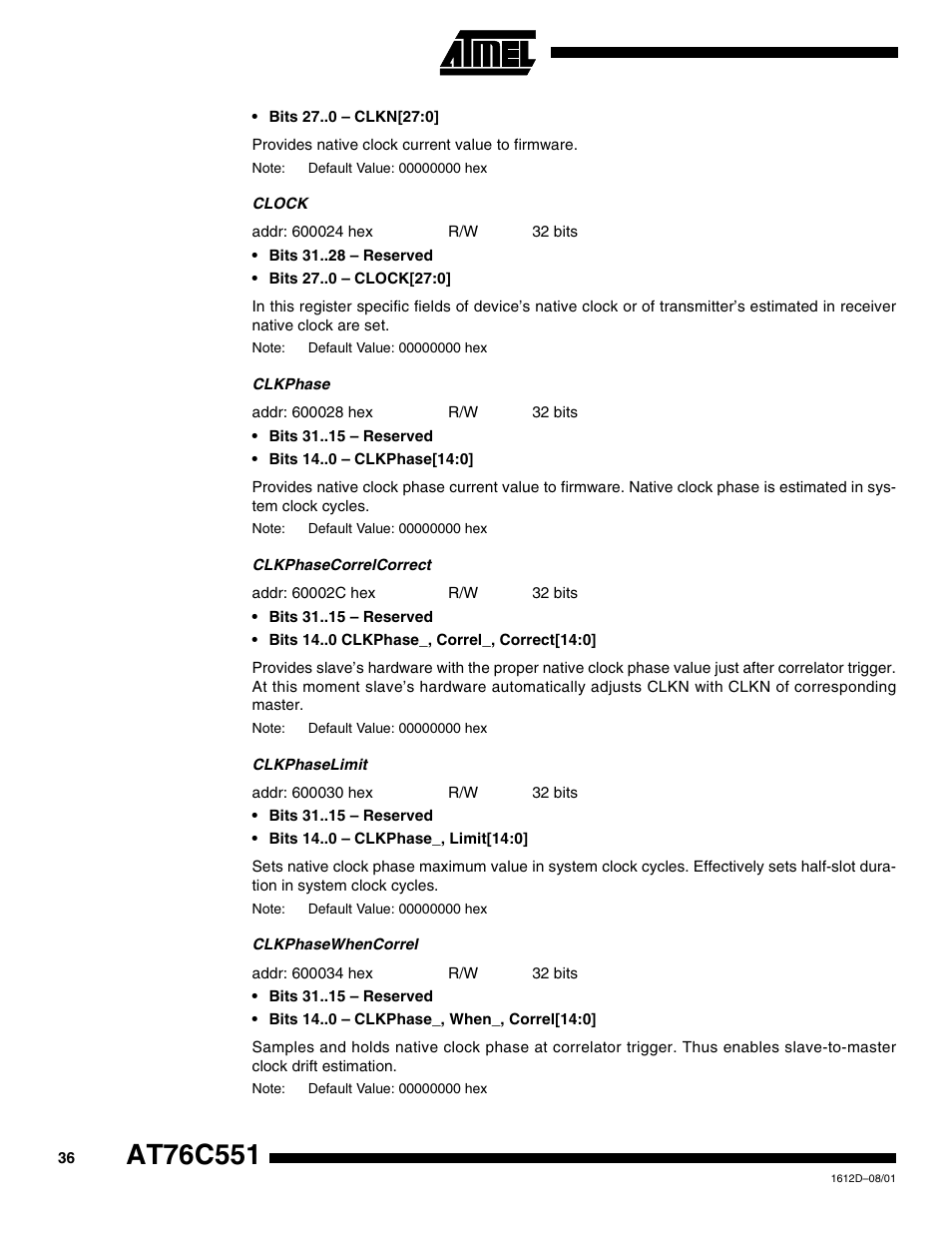 Rainbow Electronics AT76C551 User Manual | Page 36 / 77