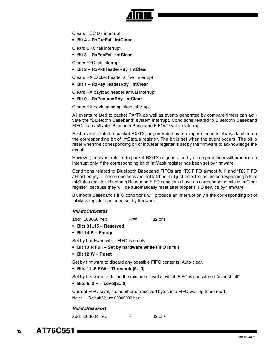 Rainbow Electronics AT76C551 User Manual | Page 42 / 77