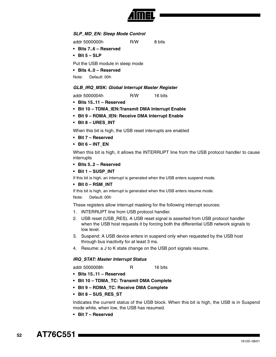 Rainbow Electronics AT76C551 User Manual | Page 52 / 77