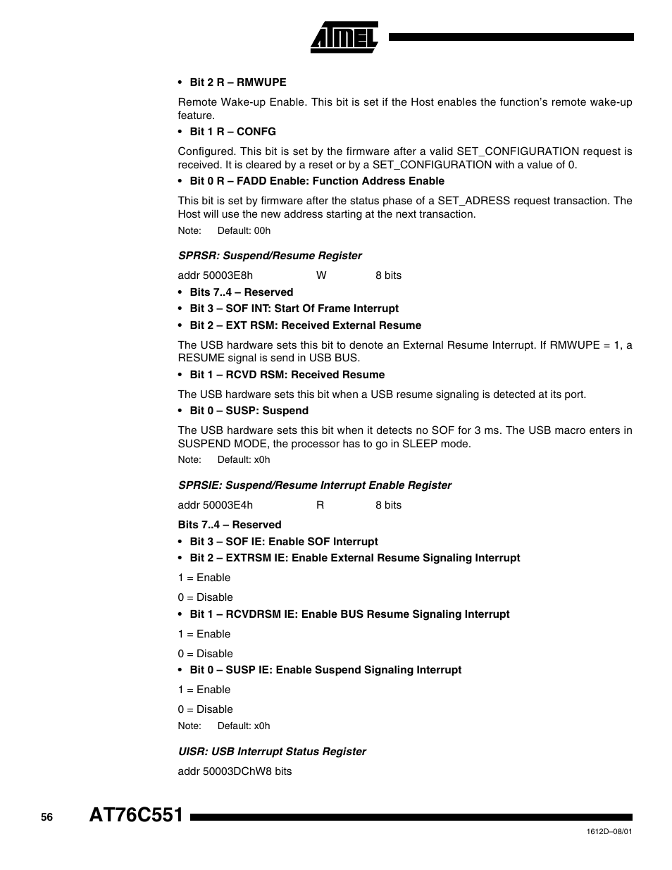 Rainbow Electronics AT76C551 User Manual | Page 56 / 77