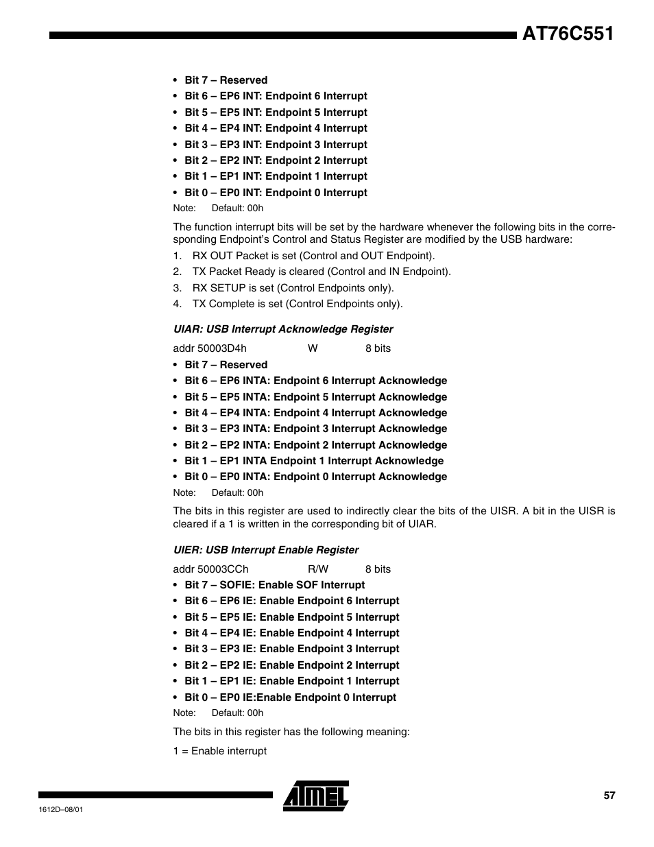 Rainbow Electronics AT76C551 User Manual | Page 57 / 77