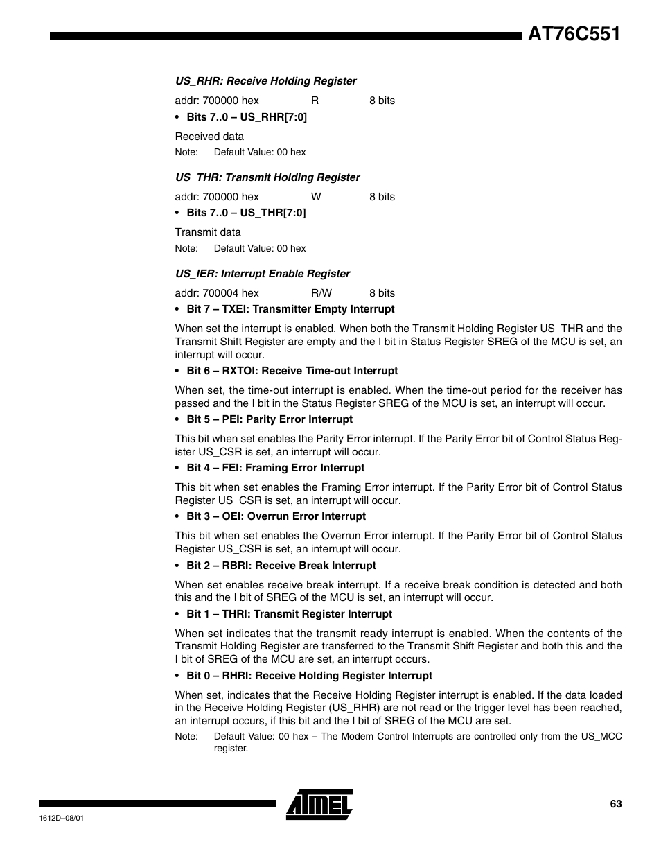 Rainbow Electronics AT76C551 User Manual | Page 63 / 77