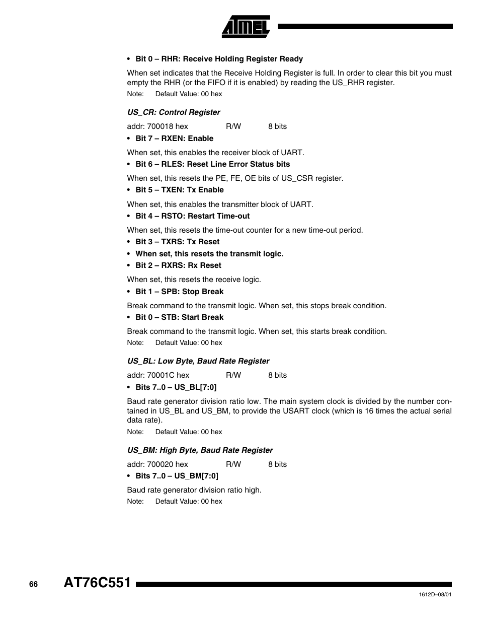 Rainbow Electronics AT76C551 User Manual | Page 66 / 77