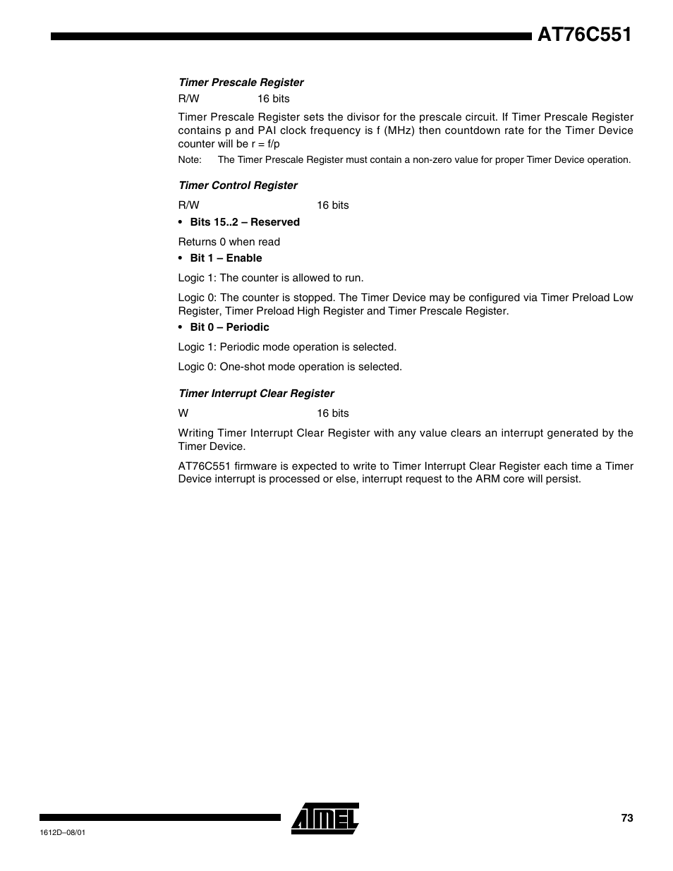 Rainbow Electronics AT76C551 User Manual | Page 73 / 77