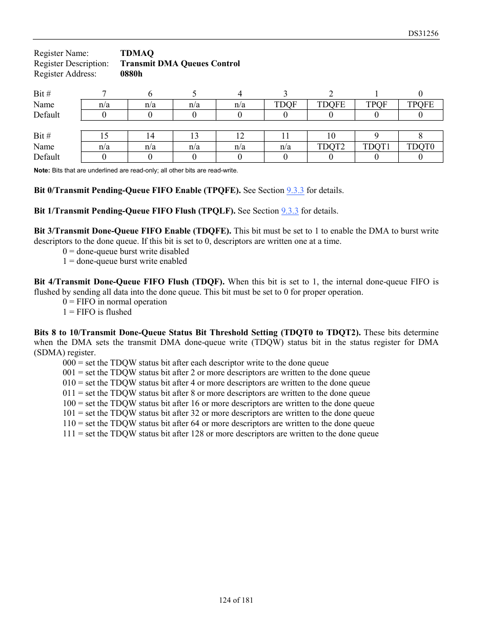 Rainbow Electronics DS31256 User Manual | Page 124 / 181