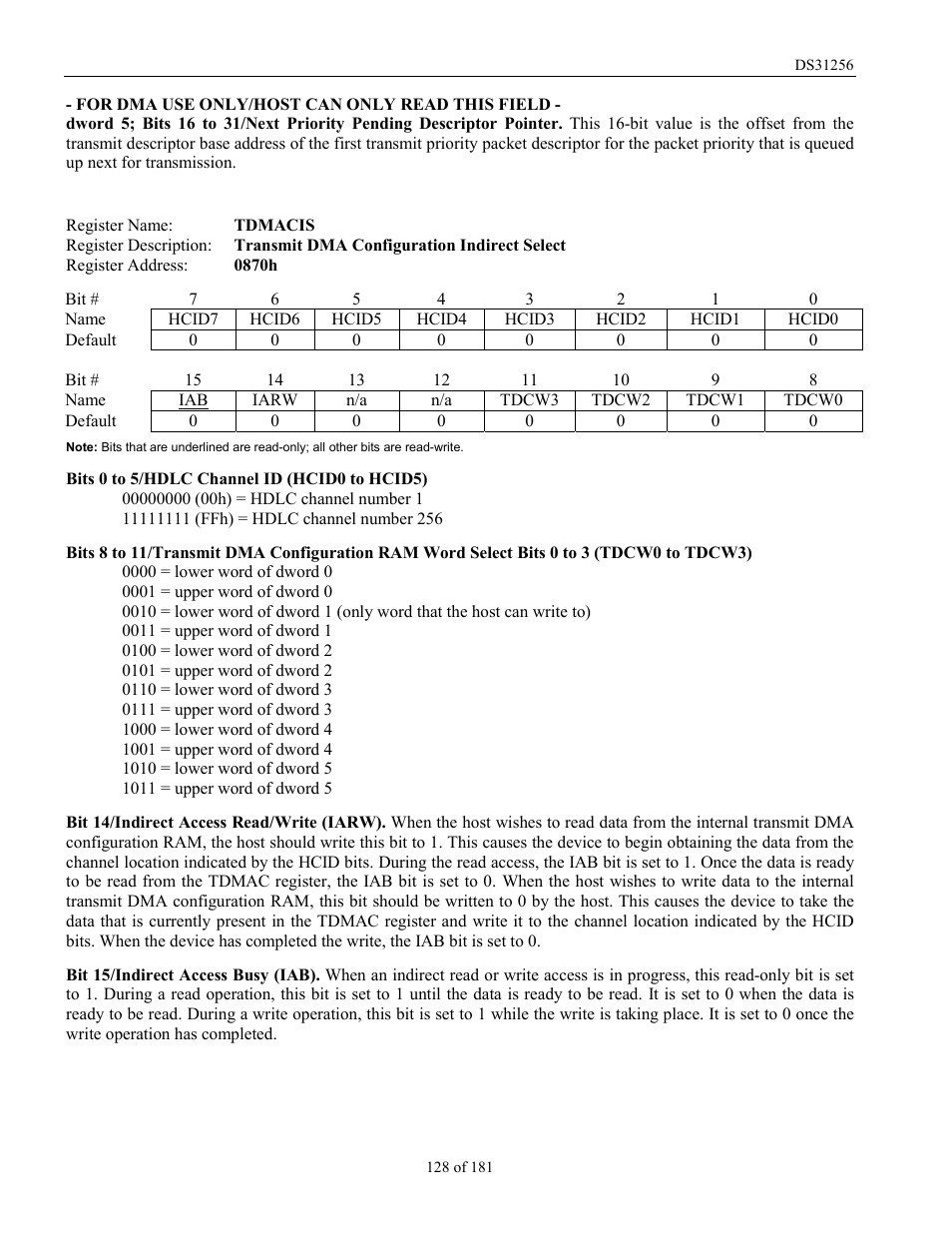 Rainbow Electronics DS31256 User Manual | Page 128 / 181