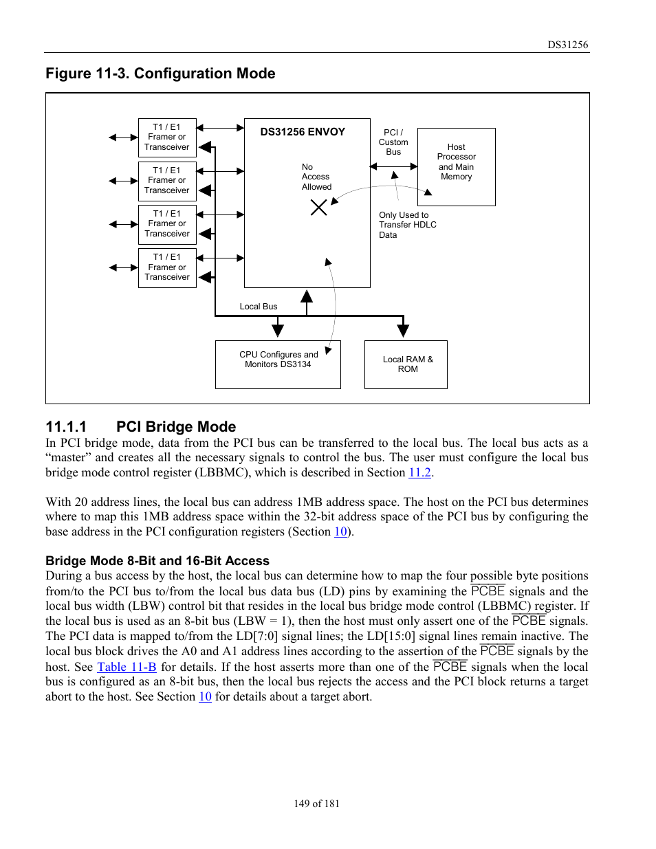 Pci bridge mode, Figure 11-3. configuration mode, Figure 11-3 | 1 pci bridge mode | Rainbow Electronics DS31256 User Manual | Page 149 / 181