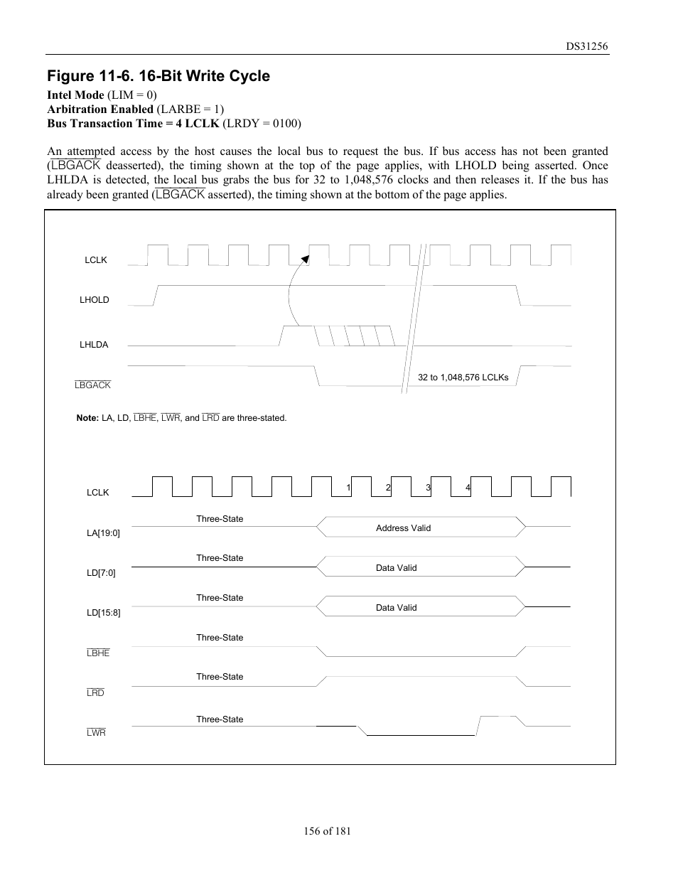 Figure 11-6. 16-bit write cycle | Rainbow Electronics DS31256 User Manual | Page 156 / 181