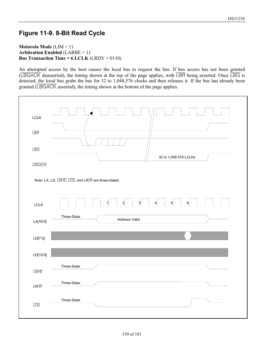 Figure 11-9. 8-bit read cycle | Rainbow Electronics DS31256 User Manual | Page 159 / 181