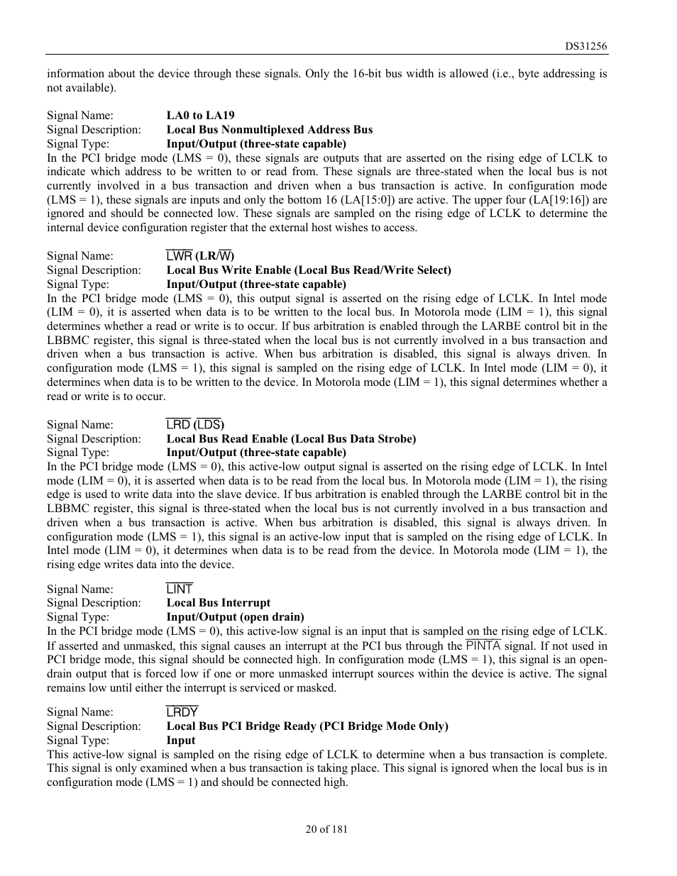 Rainbow Electronics DS31256 User Manual | Page 20 / 181