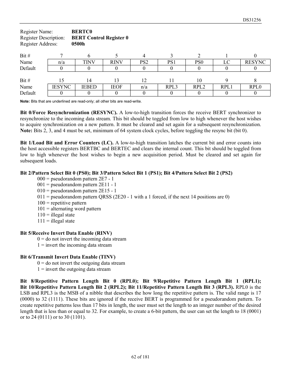 Rainbow Electronics DS31256 User Manual | Page 62 / 181