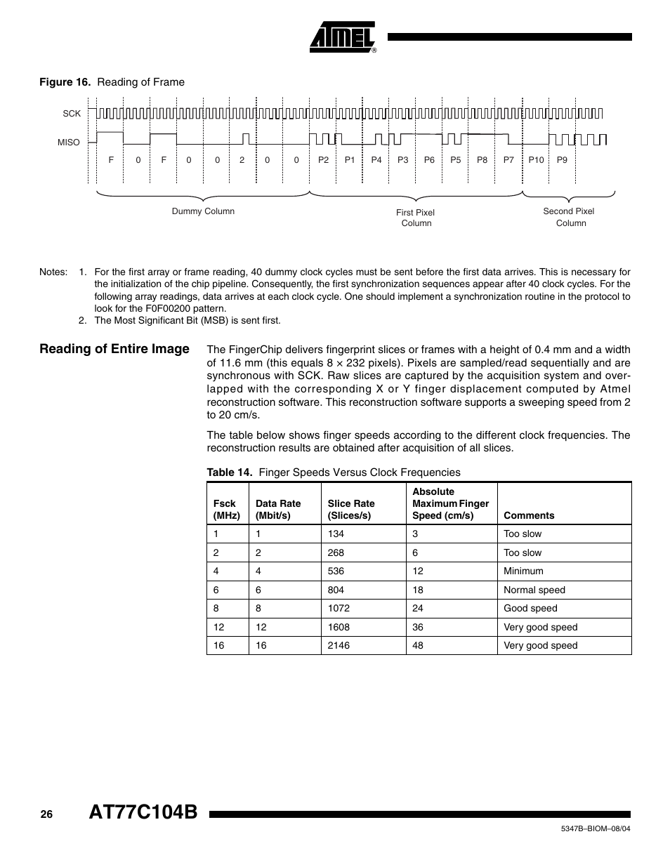 Reading of entire image | Rainbow Electronics AT77C104B User Manual | Page 26 / 36