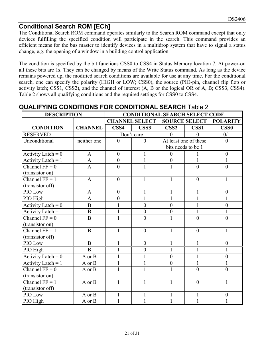 Rainbow Electronics DS2406 User Manual | Page 21 / 31