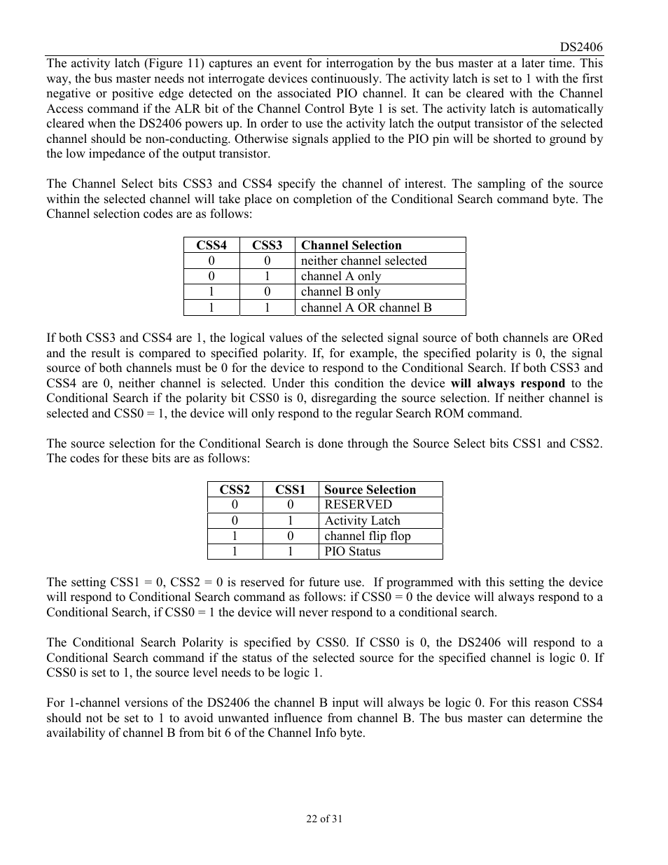 Rainbow Electronics DS2406 User Manual | Page 22 / 31