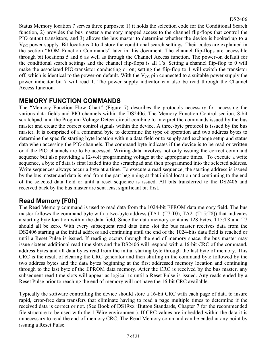 Rainbow Electronics DS2406 User Manual | Page 7 / 31