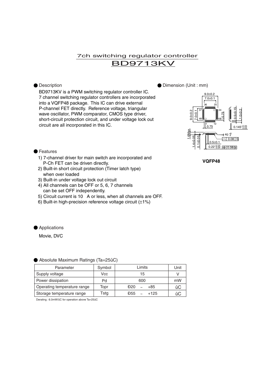 Rainbow Electronics BA9713KV User Manual | 1 page