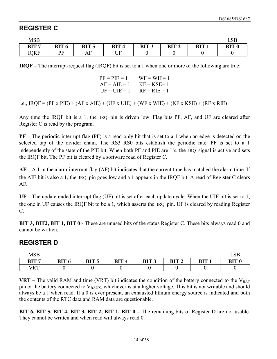 Rainbow Electronics DS1687 User Manual | Page 14 / 38