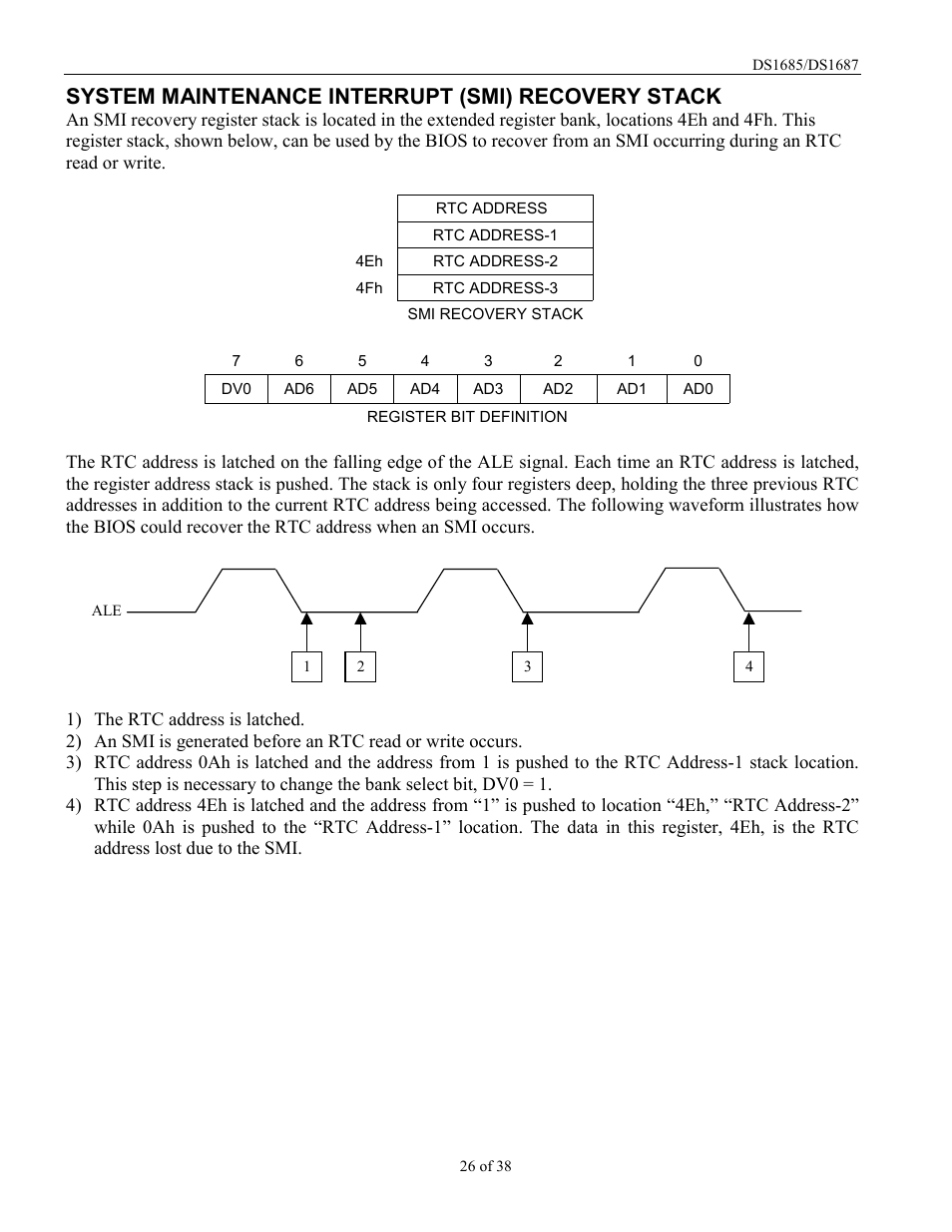 System maintenance interrupt (smi) recovery stack | Rainbow Electronics DS1687 User Manual | Page 26 / 38