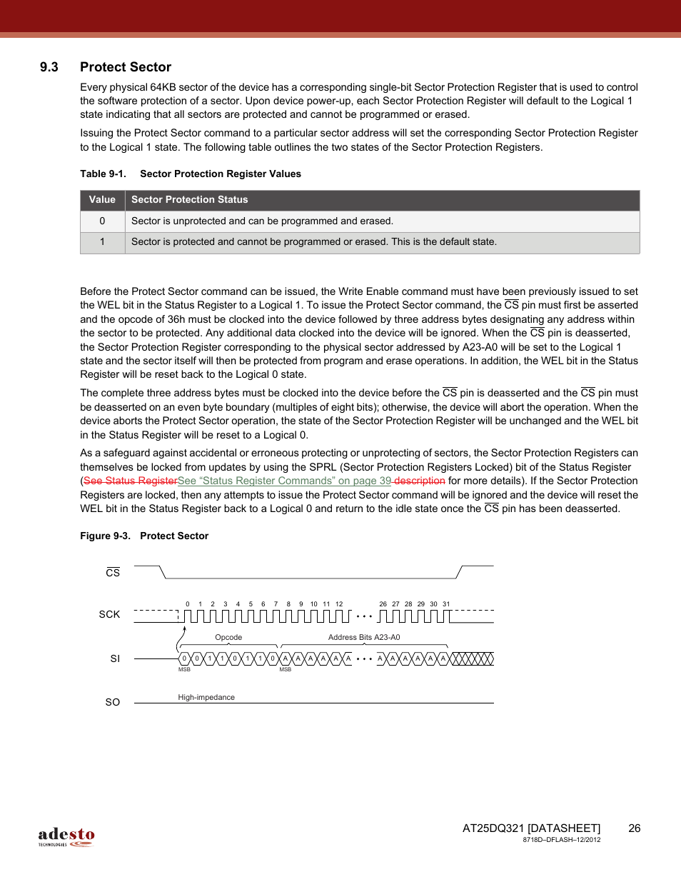 3 protect sector | Rainbow Electronics AT25DQ321 User Manual | Page 26 / 64