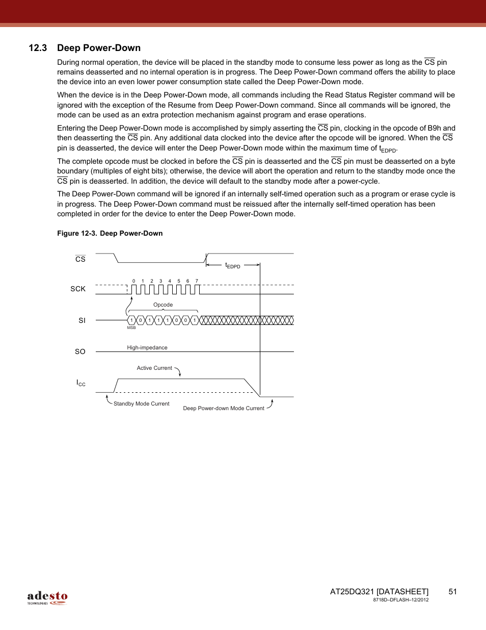 3 deep power-down | Rainbow Electronics AT25DQ321 User Manual | Page 51 / 64