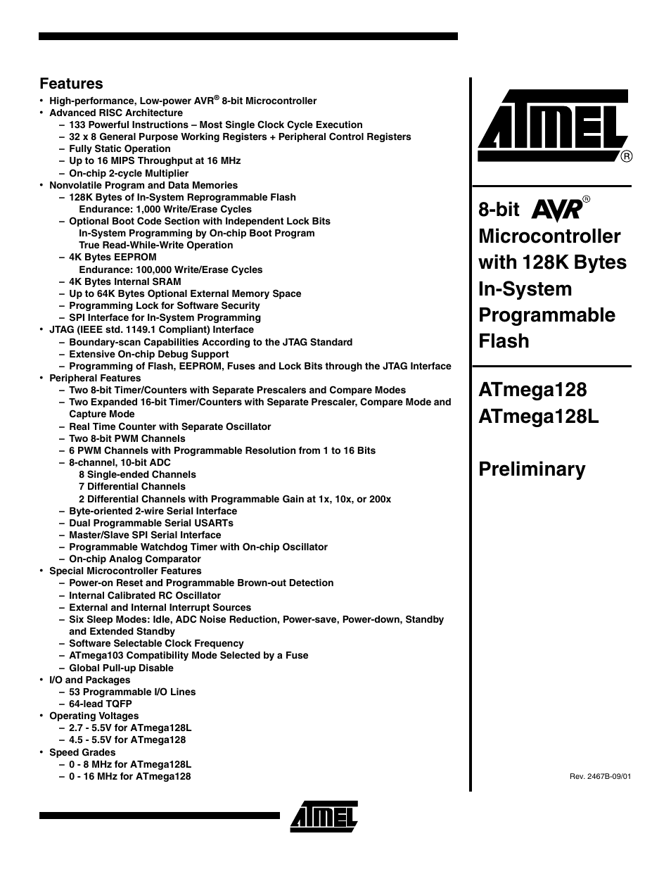Rainbow Electronics ATmega128L User Manual | 331 pages
