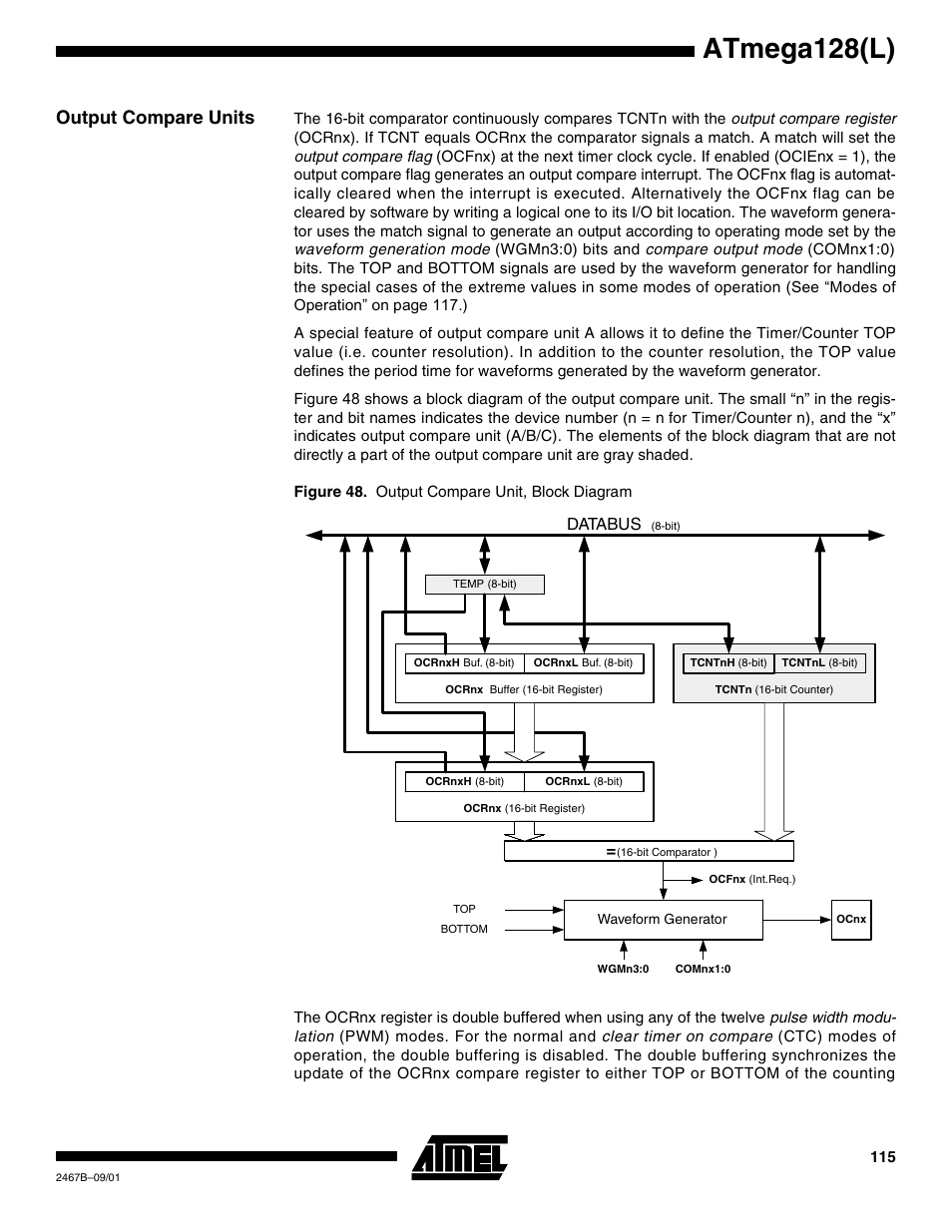 Output compare units, Atmega128(l) | Rainbow Electronics ATmega128L User Manual | Page 115 / 331