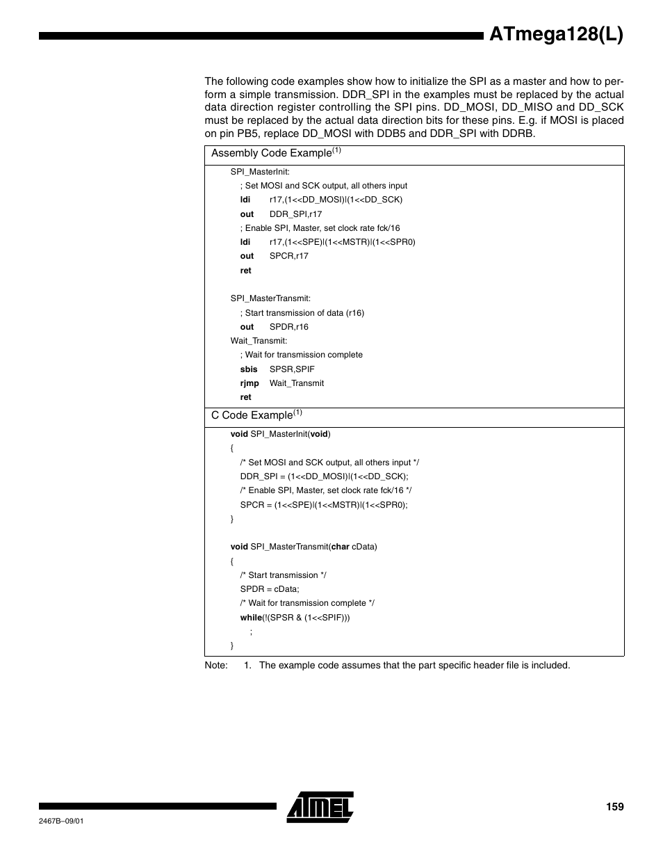 Atmega128(l) | Rainbow Electronics ATmega128L User Manual | Page 159 / 331