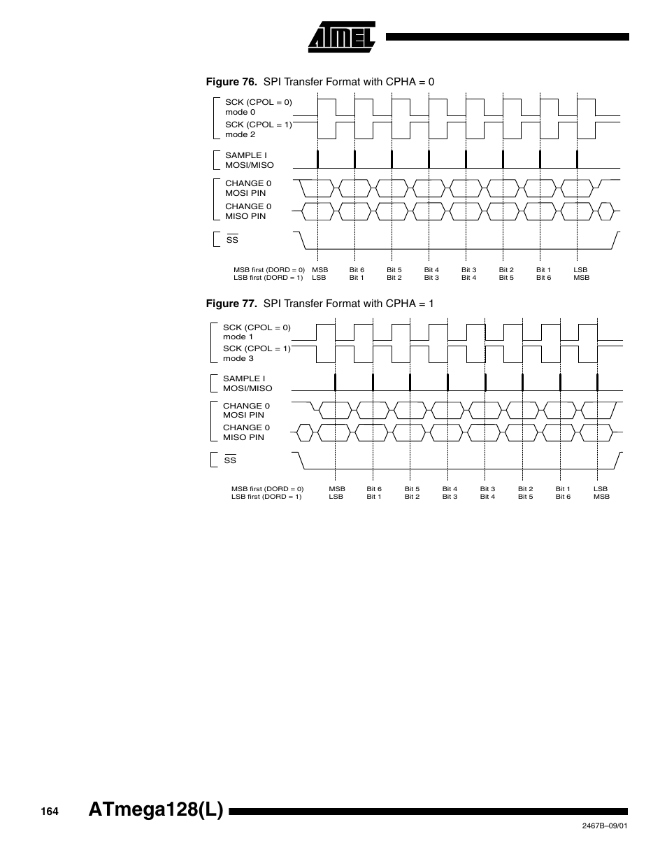 Figure 76 and, Figure 77 f, Figure 76 and figure 77 for | Figure 76, Nd figure 77, Atmega128(l) | Rainbow Electronics ATmega128L User Manual | Page 164 / 331