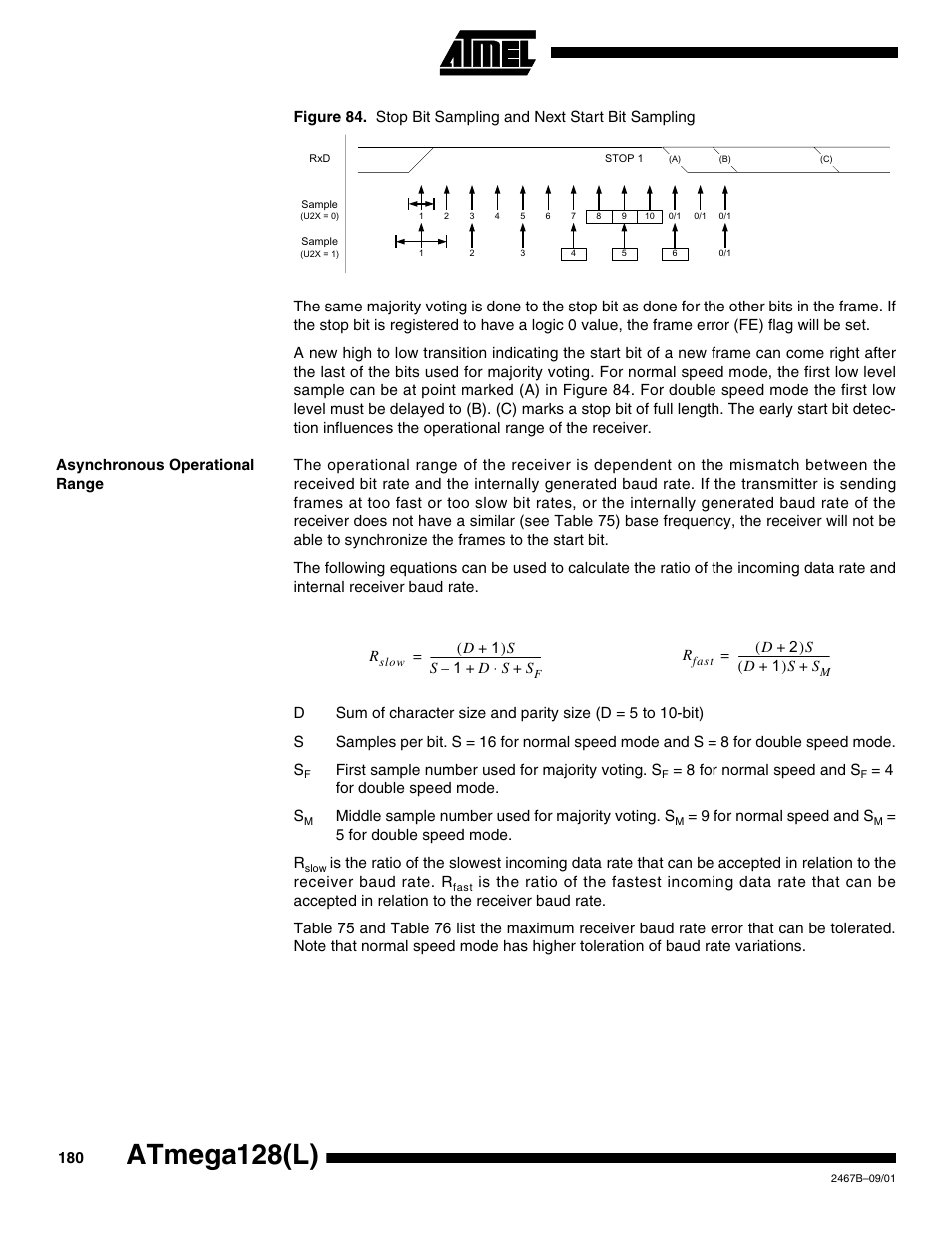 Asynchronous operational range, Atmega128(l) | Rainbow Electronics ATmega128L User Manual | Page 180 / 331