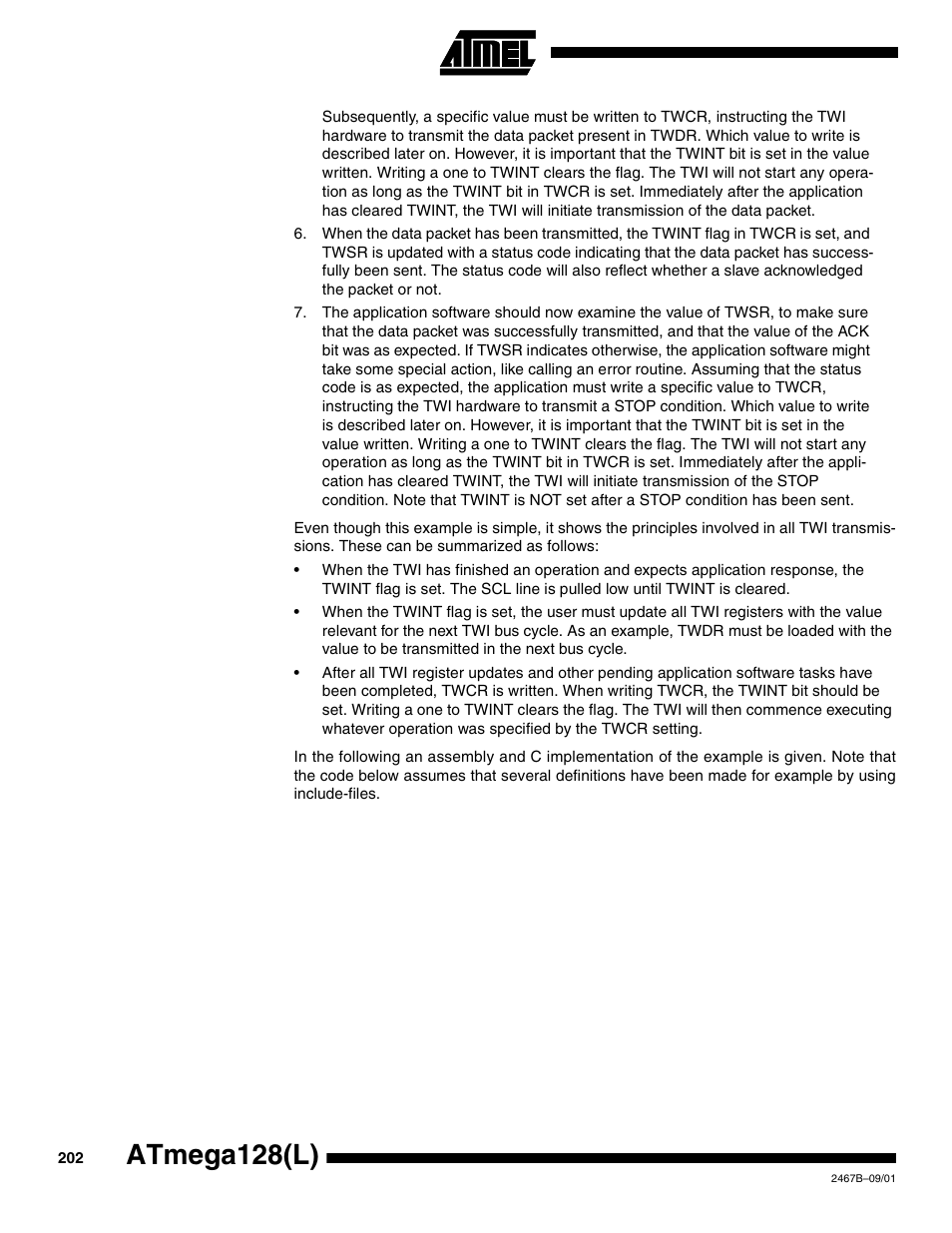 Atmega128(l) | Rainbow Electronics ATmega128L User Manual | Page 202 / 331