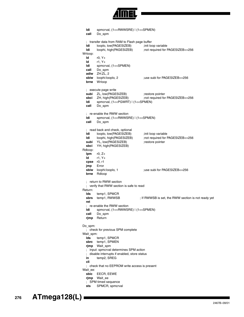 Atmega128(l) | Rainbow Electronics ATmega128L User Manual | Page 276 / 331