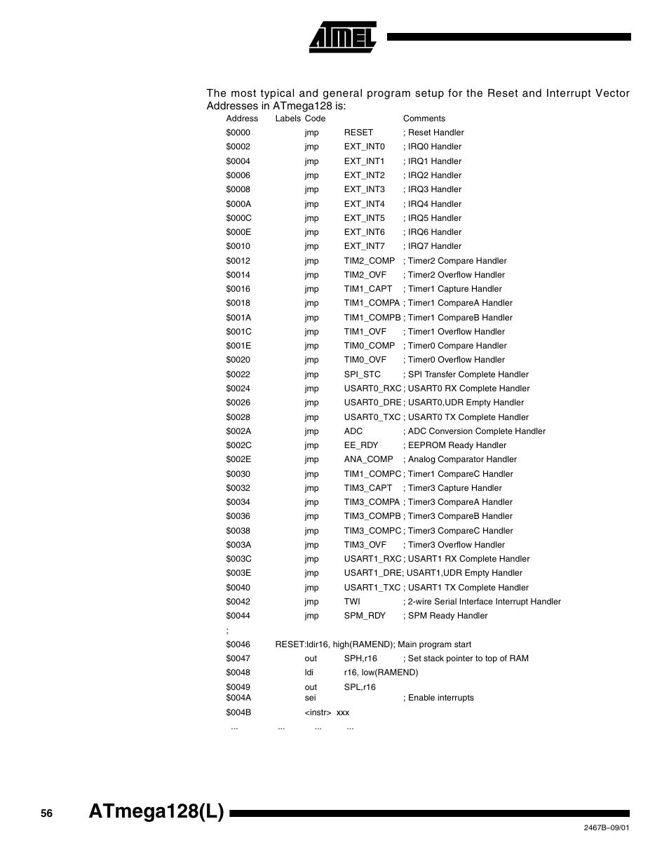Atmega128(l) | Rainbow Electronics ATmega128L User Manual | Page 56 / 331