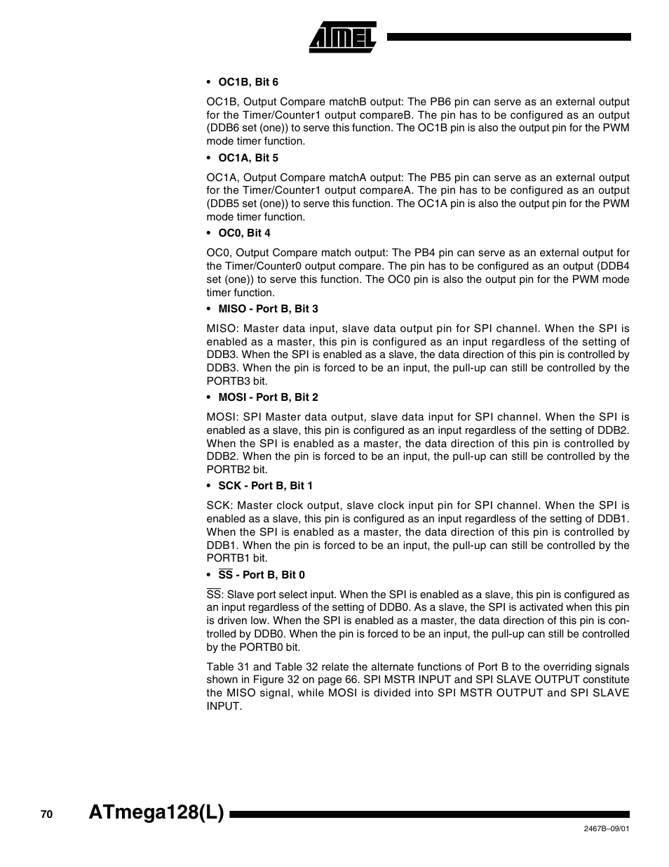 Atmega128(l) | Rainbow Electronics ATmega128L User Manual | Page 70 / 331