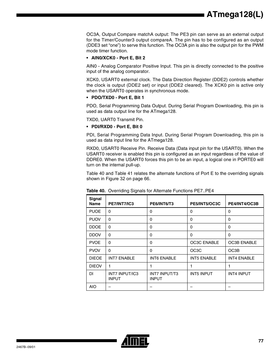 Atmega128(l) | Rainbow Electronics ATmega128L User Manual | Page 77 / 331