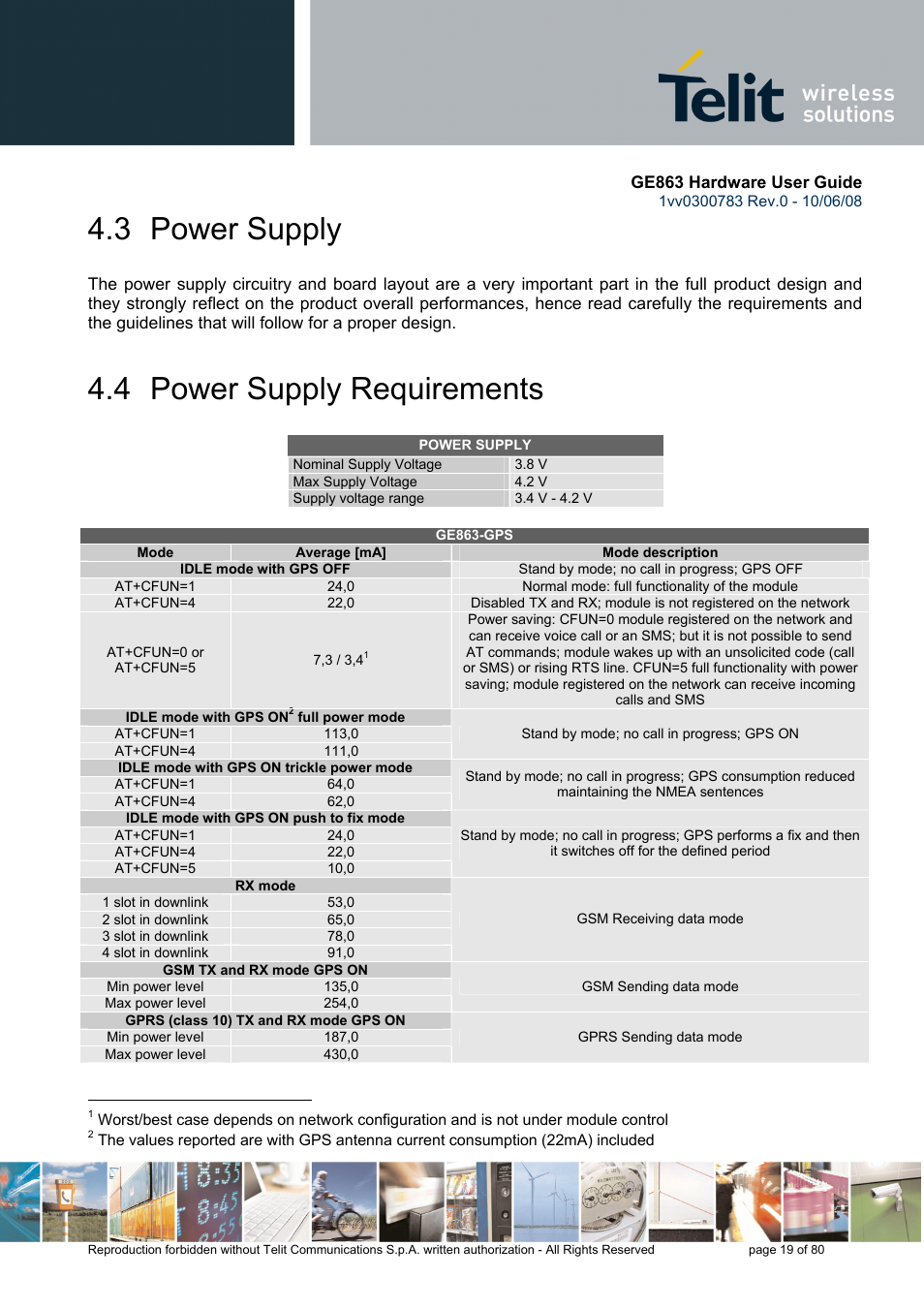 3 power supply, 4 power supply requirements | Rainbow Electronics GE863-PY User Manual | Page 19 / 80