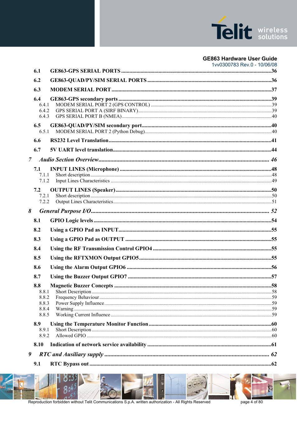 Rainbow Electronics GE863-PY User Manual | Page 4 / 80