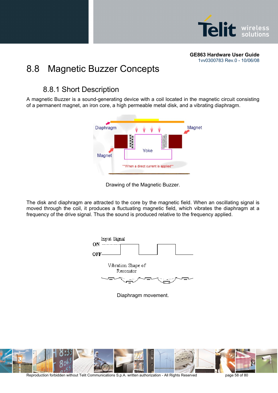 8 magnetic buzzer concepts, 1 short description | Rainbow Electronics GE863-PY User Manual | Page 58 / 80