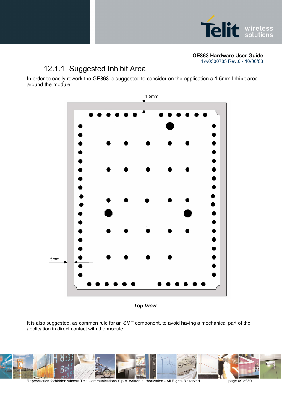 1 suggested inhibit area | Rainbow Electronics GE863-PY User Manual | Page 69 / 80