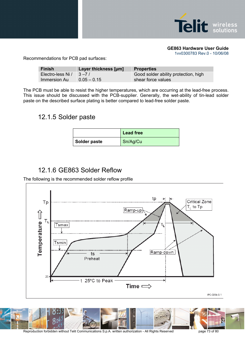 5 solder paste, 6 ge863 solder reflow | Rainbow Electronics GE863-PY User Manual | Page 73 / 80