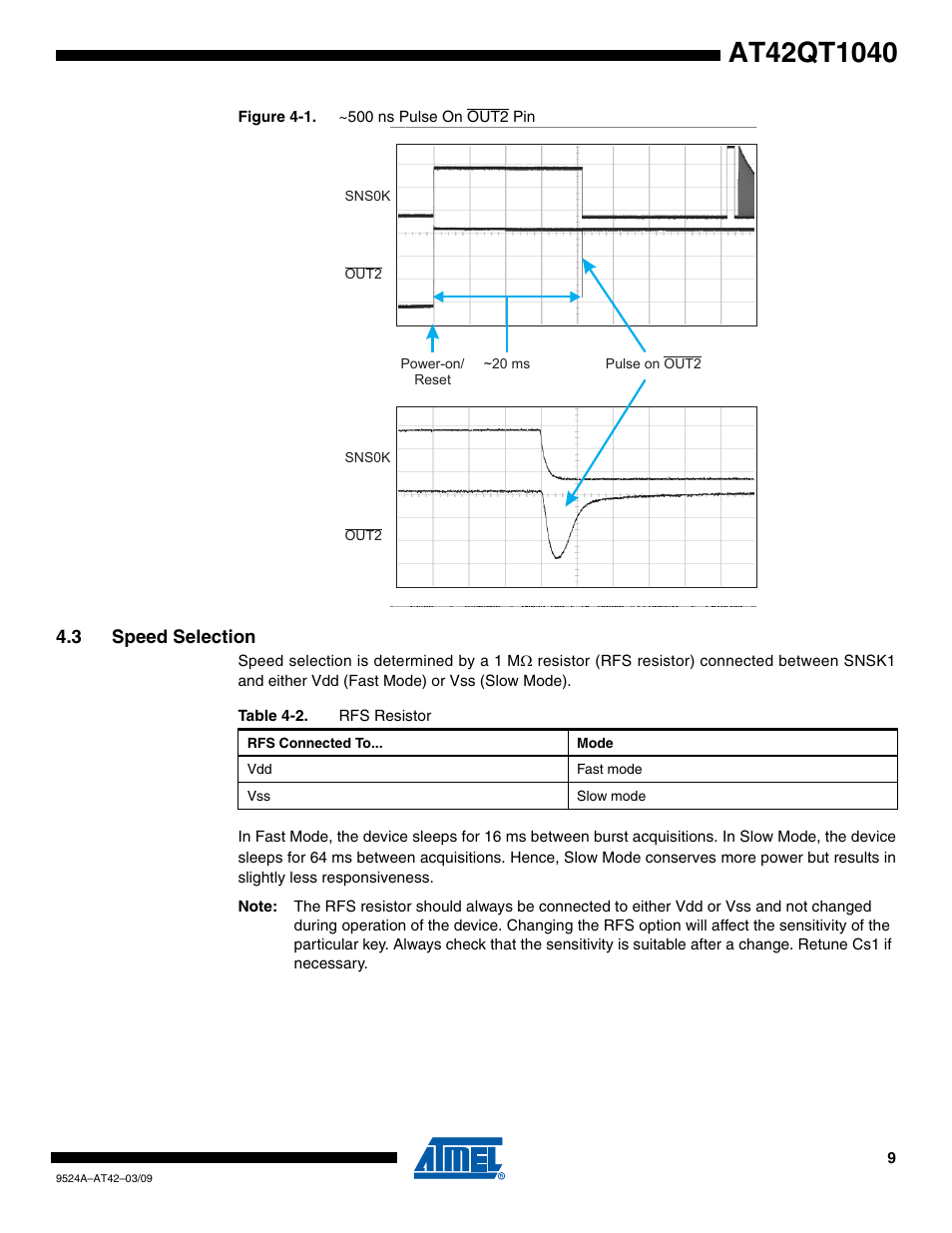 3 speed selection | Rainbow Electronics AT42QT1040 User Manual | Page 9 / 18