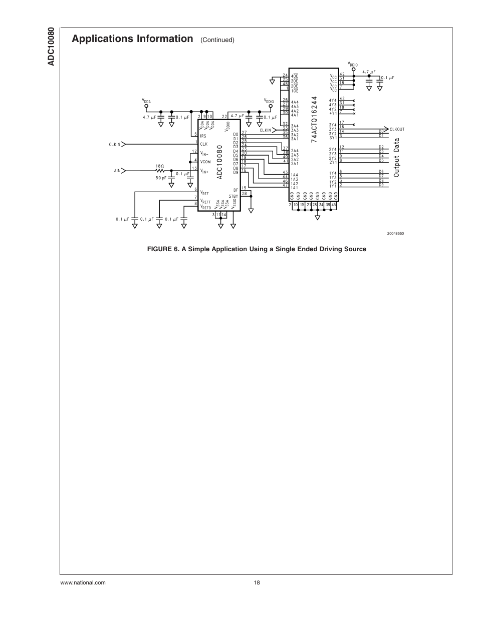 Applications information | Rainbow Electronics ADC10080 User Manual | Page 18 / 19